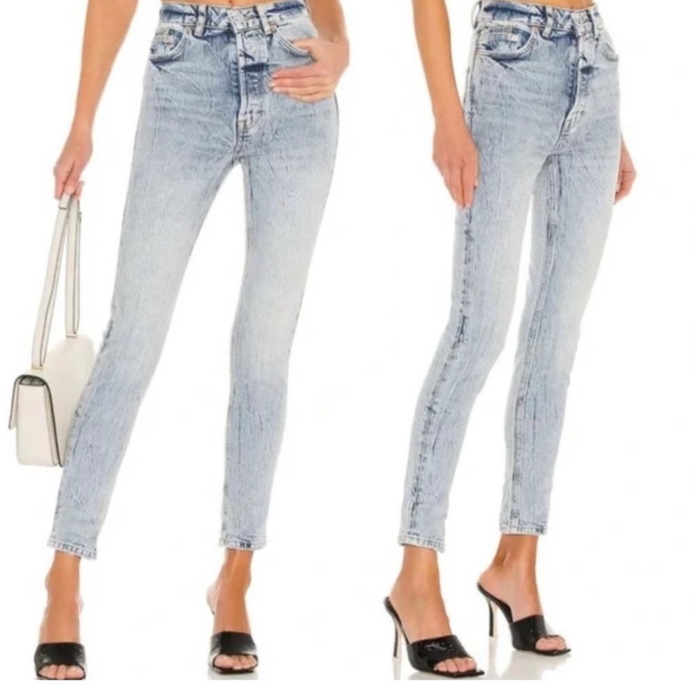 Free People Light Wash High-Rise Skinny Jeans